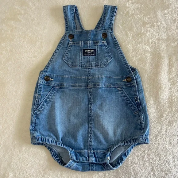 OshKosh B'gosh Baby Boys Denim Shortalls Unisex - Picture 1 of 9